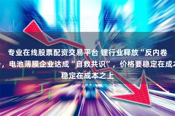 专业在线股票配资交易平台 锂行业释放“反内卷”信号，电池薄膜企业达成“自救共识”，价格要稳定在成本之上